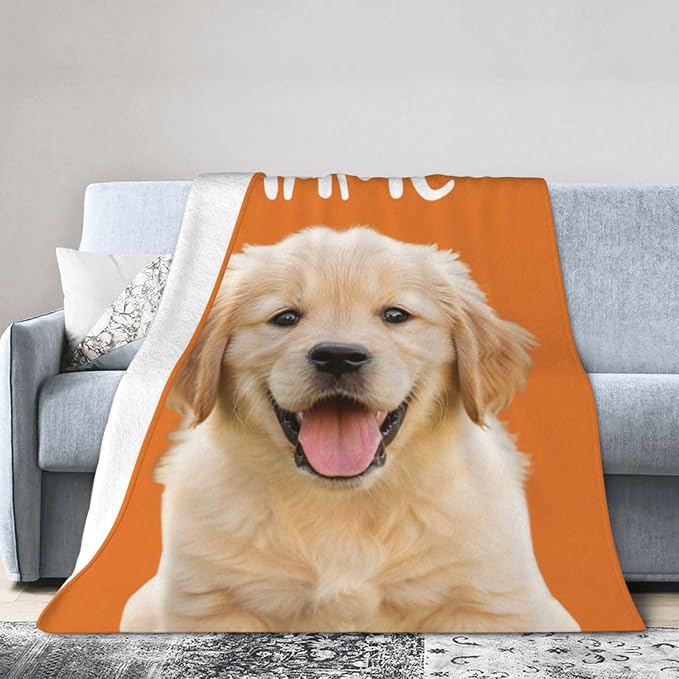Nxwdwqa Personalized Dog Face Blanket Throws with Photos, Custom Pet Face Blanket, Dog Gifts for Pet Lovers, Customized Puppy Blanket for Adult Kid Birthday Christmas Fathers Mothers Valentines Gift