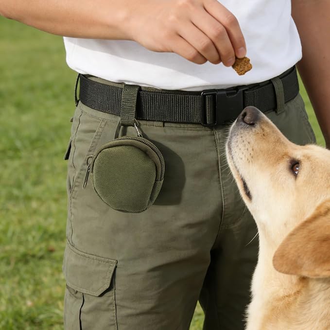 Yitexin 3 Pieces Waterproof Dog Training Treat Pouch with Clip & Zipper, Pocket Sized Dog Treat Bag, Portable Puppy Bait Reward Pouch for Pet Leash Walking Traveling Indoor Outdoor Use (3pcs)