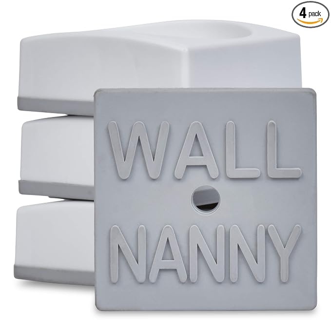 Wall Nanny Mini - Smallest Baby Gate Wall Protector (Made in USA) Protect Walls & Doorways from Pet Gates & Dog Gate Spindles - Child Pressure Mounted Baby Gate for Stairs Wall Cup (White) 4 Pack