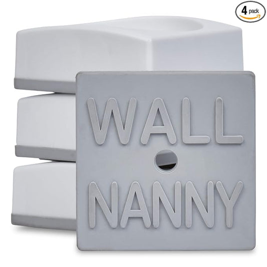 Wall Nanny Mini - Smallest Baby Gate Wall Protector (Made in USA) Protect Walls & Doorways from Pet Gates & Dog Gate Spindles - Child Pressure Mounted Baby Gate for Stairs Wall Cup (White) 4 Pack