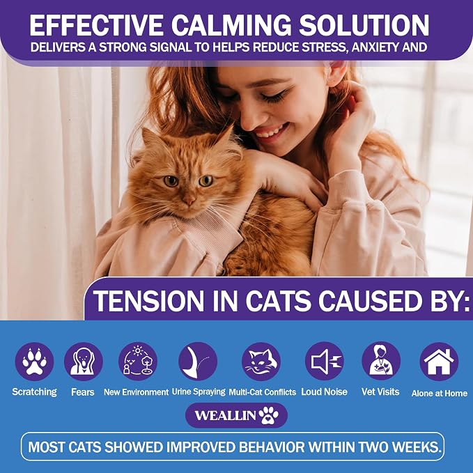 6 Pack Cat Calming Diffuser Refills - Cat Pheromones Calming Diffuser Refill Relieve Anxiety & Stress 6 Month Supply, Cat Pheromone Diffuser Refills (Fits All Common Diffuser Heads) | Cat Pheromones Calming Diffuser Refill 6 Month Supply, Cat Pheromone...