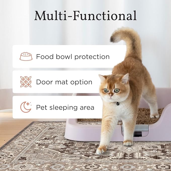 Lovewag Cat Litter Mat, Litter Box Mat, Blue Mesa, 36x48, 2 Pack | Washable litter mat cover, kitty litter mat & cat mat for litter box, litter trapping mat, prevents tracking, multi-cat