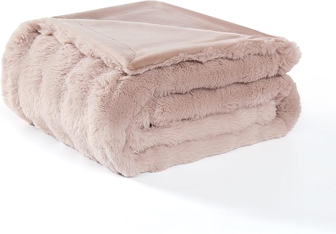 Modern Threads Water-Resistant Faux Rabbit Fur Pet Blanket for Dogs & Cats – Ultra-Soft Couch, Bed & Crate Protector, 40x50 Khaki