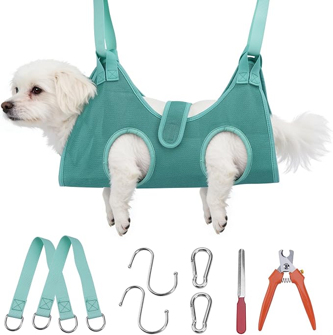 Dog Grooming Hammock for Small Dogs and Cats, Pet Nail Sling Harness Hammock for Dog Nail Clippers Grooming, Hanging Support Holder for Dogs, Small Pet Grooming Harness