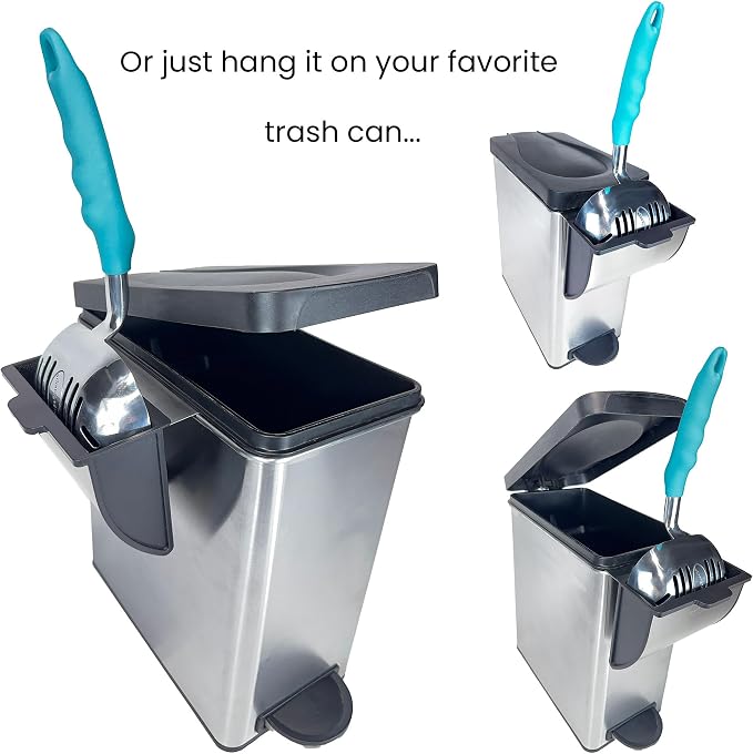 DuraScoop Cat Litter Scoop Caddy - Space-Saving, Wall-Mountable Litter Scoop Holder - Easy Hook Fitting for Pans – Metal Litter Scooper Holder Ensuring Stability