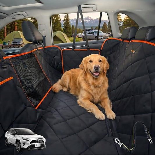 Luxury Dog Car Seat Cover for Back Seat Breathable Mesh Window Dog Hammock for Car 4-Layer Heavy Duty Waterproof Pet Seat Protector Scratch-Proof Car Seat Cover Perfect for Family Road Trips