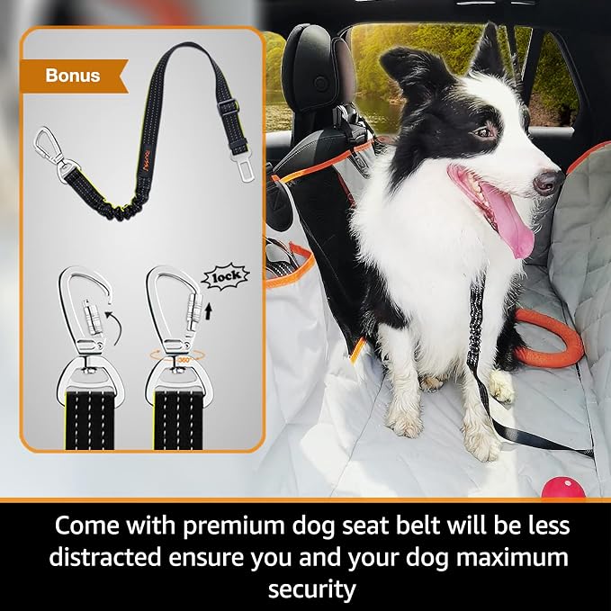 Dog Seat Covers for Trucks 100% Waterproof Car Hammock for Truck Back Seat Durable X-Large Dog Seat Cover Against Dirt and Fur Machine Washable Pet Seat Cover for Trucks and Large SUVs