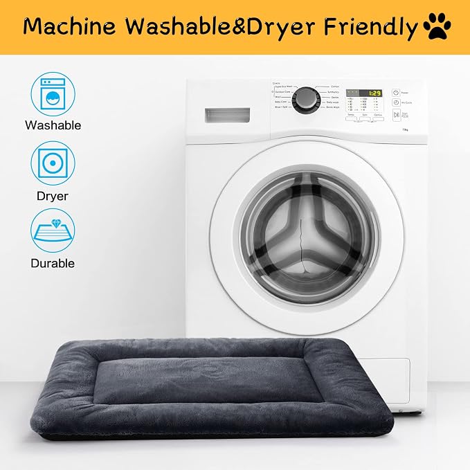 Dog Crate Pad Washable Dog Bed for Crate Small Cozy Mat 22-Inch Dark Gray | Ultra Soft Kennel Pad,Anti-Slip Bottom,Fits for Most Metal Crates,Comfortable Sleeping Pet Mat