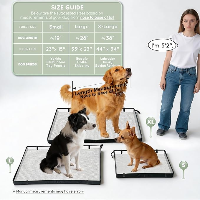 HQ4US 4LEGS Small Portable Dog Pee Pads Holder for Travel, Puppy Pad Holder Foldable Liner Base 23''x15'' Training Pad Holder with Fixing Clips, Dog Litter Box Waterproof, Easy Clean,Indoor Dog Potty
