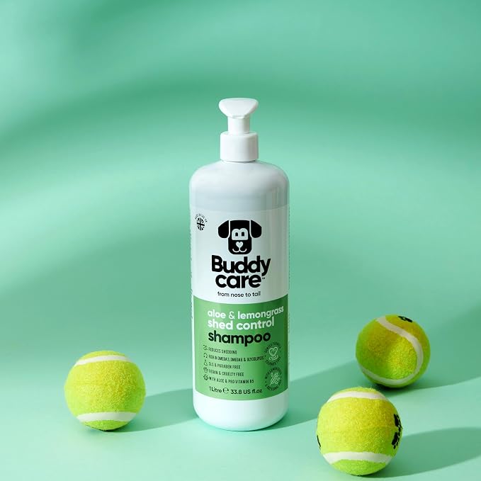 Shed Control Dog Shampoo by Buddycare | Aloe & Lemongrass Scented | with Aloe Vera and Pro Vitamin B5 (33.8oz)