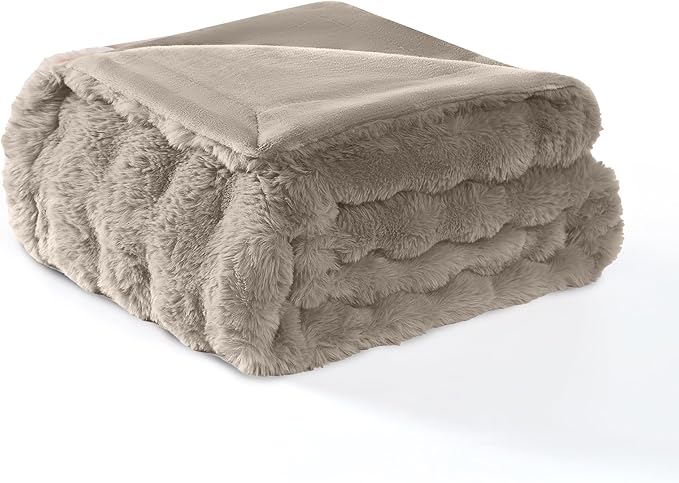 Modern Threads Water-Resistant Faux Rabbit Fur Pet Blanket for Dogs & Cats – Ultra-Soft Couch, Bed & Crate Protector, 30x40 Brown