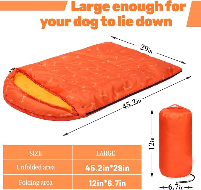 Lifeunion Dog Sleeping Bag with Storage Bag Waterproof Warm Packable Dog Bed for Travel Camping Hiking Backpacking