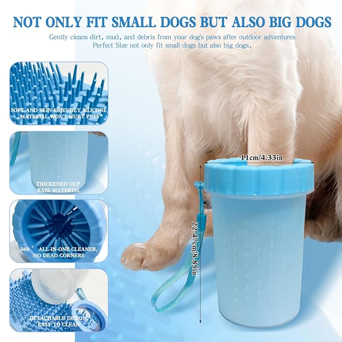 【𝗡𝗲𝘄 𝗳𝗼𝗿 𝟮𝟬𝟮𝟲】9PCS Dog Washing Kit - with Shampoo Brush,Pet Paw Cleaner and Claw Cream,Washing Gloves, Bath Brush,ToothBrushes & Ear Cleaner,Self Cleaning Slicker Brush,Dog Bath Supplies