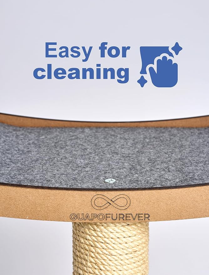 Cat Scratching Post with Perch for Large Cats – Modern Hammock Window Bed, Strong Suction Cups, Durable Eco, Space Saving Furniture for Indoor Cats
