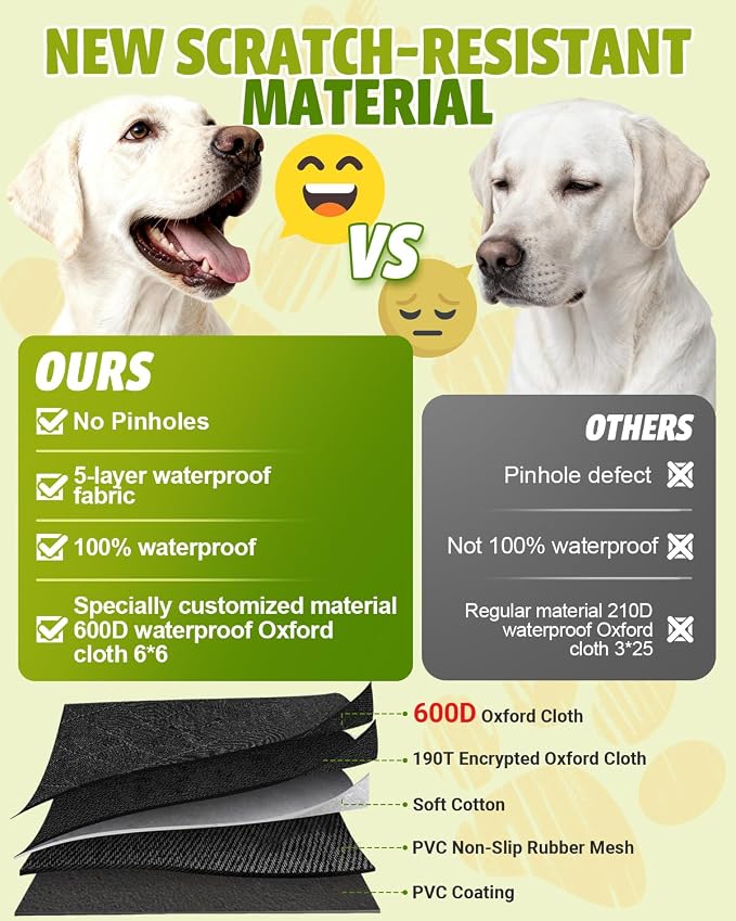 Victoper Dog Car Seat Cover, Heavy Durable Dog Seat Cover for Back Seat, 100% Waterproof Scratch Proof Nonslip Dog Hammock for Car with Side Flap, Pet Back Seat Covers Large 60" W x 64" L