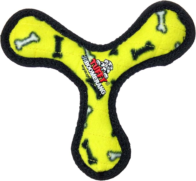 TUFFY® : 2 Pack Boomerang Dog Toy: Ultra Durable Plush Toy with Multiple Layers & Reinforced Seams, Washable and Floats, Original Construction