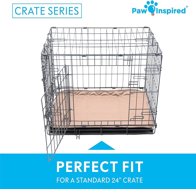 Paw Inspired Washable Crate Liners for Dogs, 24x18 Inch, 2 Pack | Fits 24 Inch Kennels, Leakproof, Non-Slip Pee Pads, Reusable Puppy Pads for Potty Training, Whelping, Waterproof Pet Mat