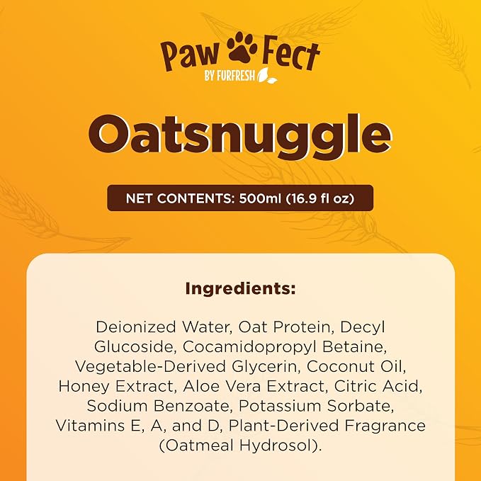 Pawfect Honey & Oatmeal Pet Shampoo, Grooming Shampoo for Dogs, Cats & Pets | A Canadian Company, Improved Formula with Zinc & Aloe, Moisturizing Shampoo for Sensitive Skin, Dry Skin Comfort, 16.9 Oz