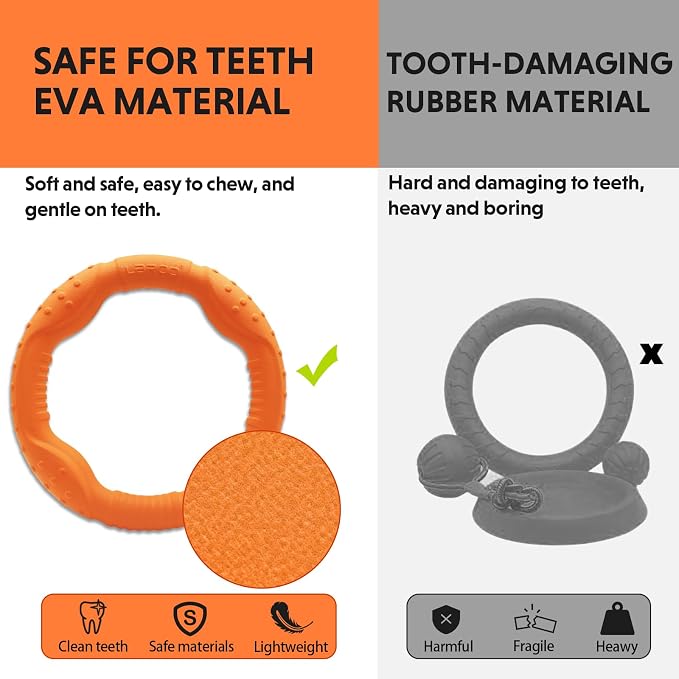 LaRoo Dog Ring Toy - Durable Flying Disc for Fetch, Water Floating & Training Tough, Chew-Proof Design for Aggressive Chewer Breeds, Easy-Throw Lightweight Frisbee for Medium/Large Dogs (Orange/30cm)