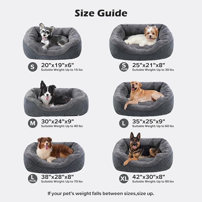INVENHO Large Dog Beds Large Sized Dog, Washable Orthopedic Warming Soft Sleeping Durable with Anti-Slip Bottom