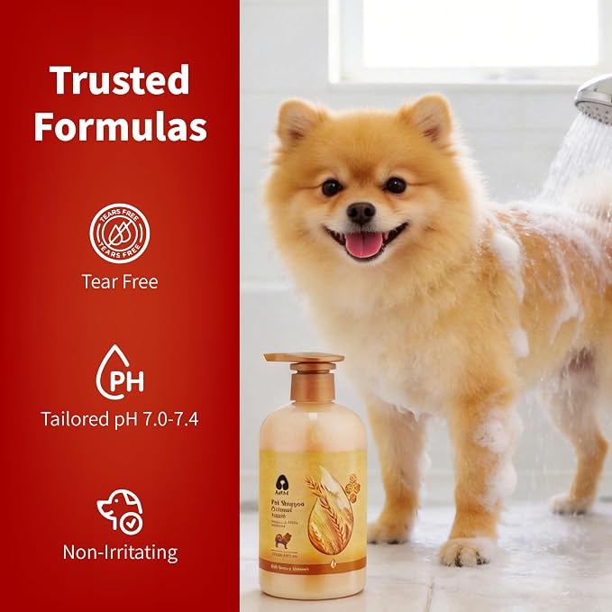 Arf Arf Volumizing Dog Shampoo for Pomeranians, Poodles & Yorkies – Fluffy Coat Shampoo with Oatmeal – Adds Body & Volume for Thick Double Coat – Shih Tzu & Bichon – 16oz