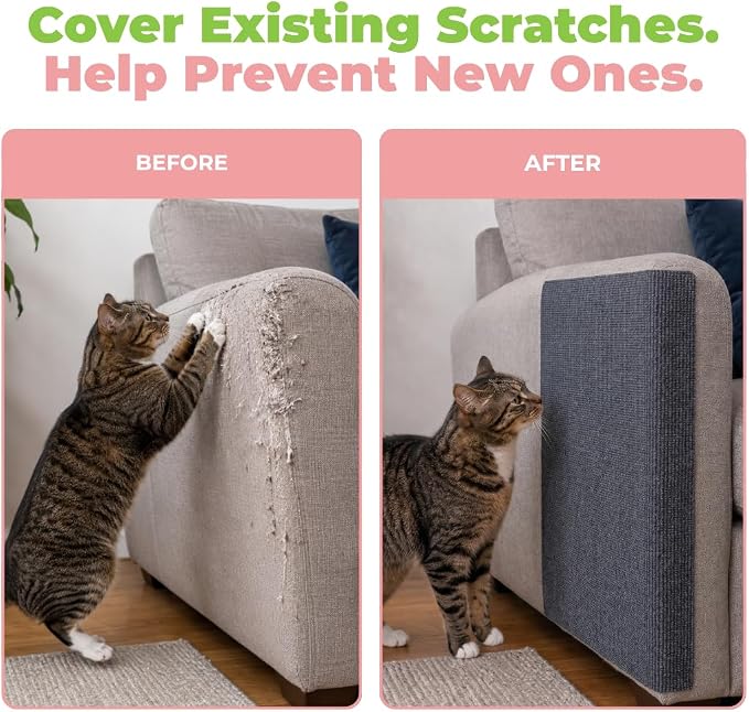 Best Pet Supplies Catify Cat Scratcher, Fun Interactive Scratchers, Posts, Poles, Claw Safe, Furniture Saver Indoor Play Support Natural Cat Behaviors Heavy Duty - Gray Mat - L: 78"