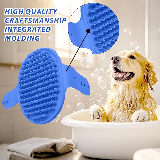 NVNAN Pet Shampoo Brush and Massage Bath Brush | Adjustable silicone shampoo brush for dogs and cats, ideal for bathing, shower scrubbing, massage, and loose hair removal