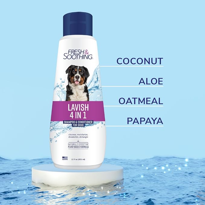 Fresh & Soothing Lavish 4-in-1 Shampoo + Conditioner for Pets, 22oz - 4 Pack