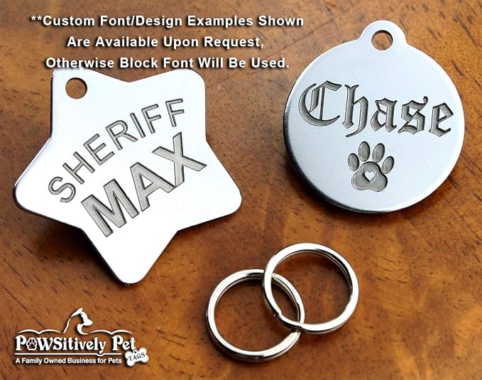 DEEP Engraved Premium Dog & Cat ID Tag – Personalized, Stainless Steel, Long-Lasting Durability - XS Bone 3/4" x1-1/4 (1-Side Engraving)