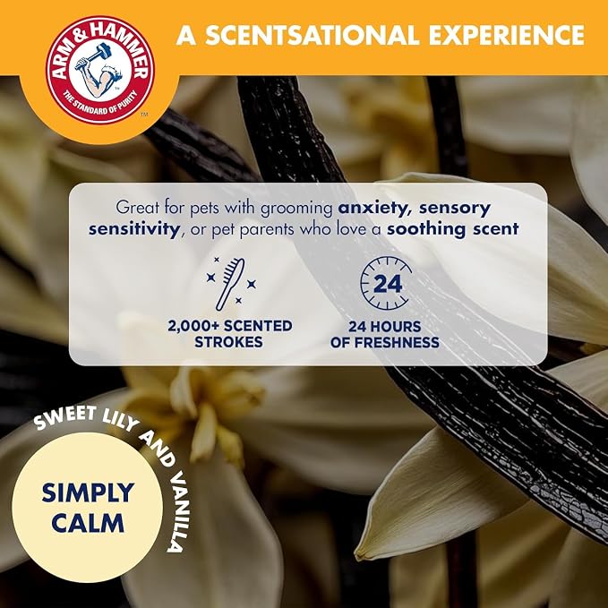 Arm & Hammer Deodorizing Pin & Bristle Dog Brush, Lily & Vanilla, 2-Pack | Fragrance transfer technology, baking soda infused, detangling and deshedding, for long-haired dogs daily