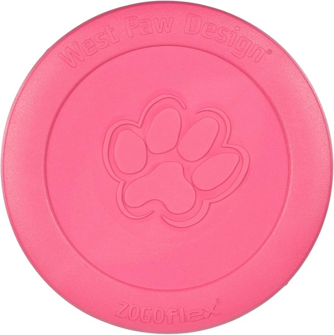 WEST PAW Zogoflex Zisc Dog Flying Disc, High Flying Aerodynamic Disc for Dogs Puppy – Lightweight, Floatable Disc for Fetch, Tug of War, Catch, Play – Doubles as Food/Water Bowl, Small 6.5", Geranium