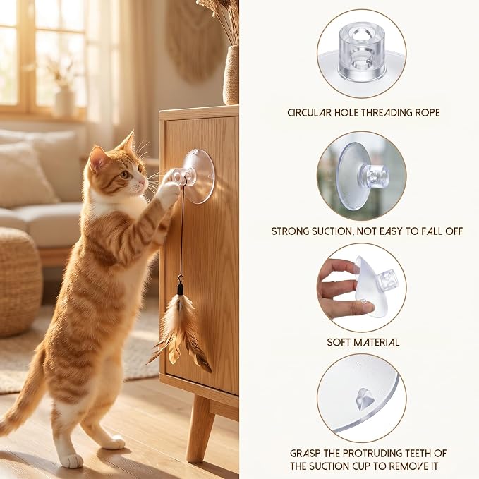4 Pcs Cat Window Perch Suction Cup | Powerful Replacement Suction Cup PVC Sucker Pads for Cat Hammocks, Beds, Perches