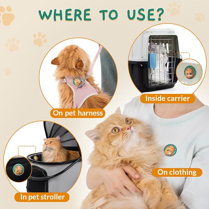 Calming Pop Patch for Cat Travel – Pheromone Diffuser for Cats Reduces Anxiety & Stress-Related Behaviors in Cats & Kittens, Long-Lasting, No Electricity Needed, More Convenient Than Sprays