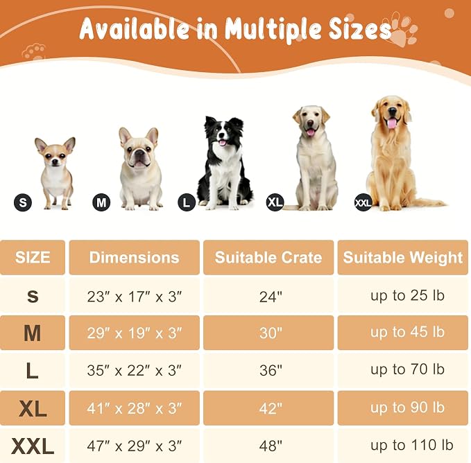EMPSIGN Dog Bed Mat Crate Pad Mattress, Ultra Soft Pet Kennel, Grey, Small | Reversible(Cool & Warm), Waterproof Linings, Removable Machine Washable Cover, for 24" Dog Crate, Firm Support