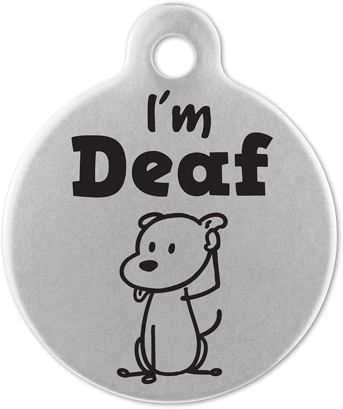 If It Barks - Engraved Pet ID Tags for Dogs - Personalized Stainless Steel Identification Tags - Custom Name Tag Attachment - Made in USA, I'm Deaf