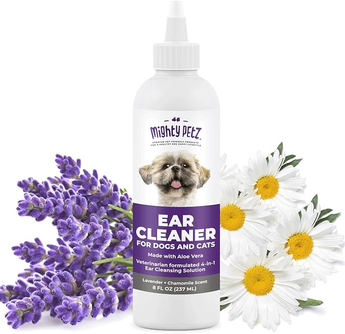 Dog Ear Cleaner – Gentle Pet Ear Wash for Routine Ear Hygiene For Dogs and Cats 8 oz