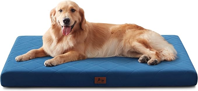 Orthopedic XL Dog Bed Mat for Extra Large Dogs, Waterproof Dog Crate Bed with Removable Cover, Washable Pet Bed for Crate, 41"x28", NOT for Chewers