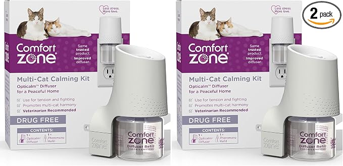 Comfort Zone Cat Multi-Cat Diffuser: Trial Kit (1 Diffuser & 1 Refill) (Pack of 2)