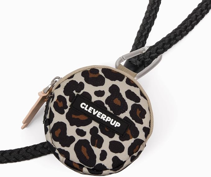 Snackpack Double Insulated Dog Treat Pouch – 1.5 Cup, 2 Pockets – Leopard