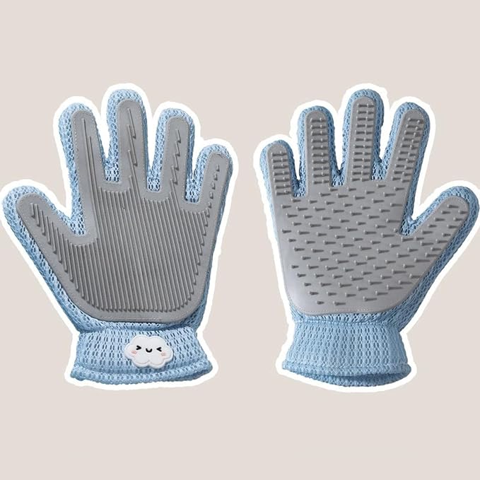 Cat Grooming Gloves, Upgraded 2-in-1 Double-Sided, 1 Count | Pet Hair Remover Glove for Dogs & Cats, Gentle Deshedding Grooming Mitt, Cleans Fur from Couch, Furniture, Carpet & Car Seats