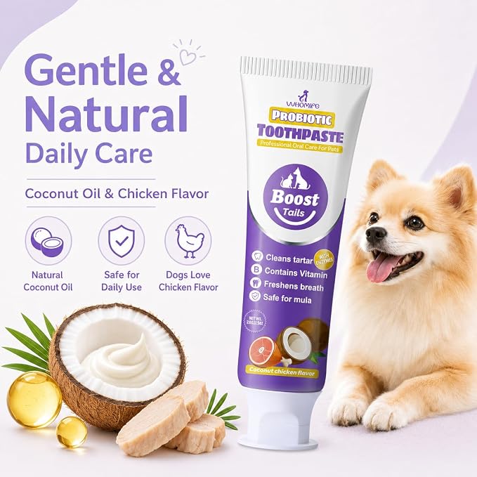 Small Dog Toothbrush Kit, 2.5oz Toothpaste & Finger Brush | Gentle Small Dog Care. Soft Brush Comfort. Finger-Fit Control. Coconut Chicken Flavor. Daily Routine.