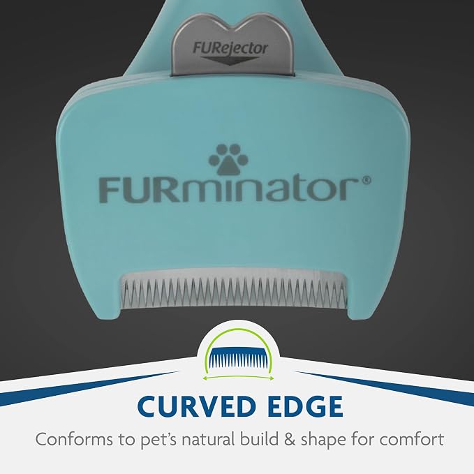 FURminator deShedding Tool For Small Cats, Long Hair, Removes Loose Hair From Shedding