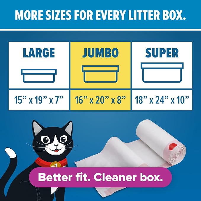 Jonny Cat Litter Box Liners: Fresh Scent - Heavy Duty - Tear & Leak Resistant - Drawstring Close - Jumbo, 7 Count