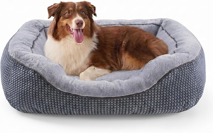 INVENHO Large Dog Beds Large Sized Dog, Washable Orthopedic Warming Soft Sleeping Durable with Anti-Slip Bottom