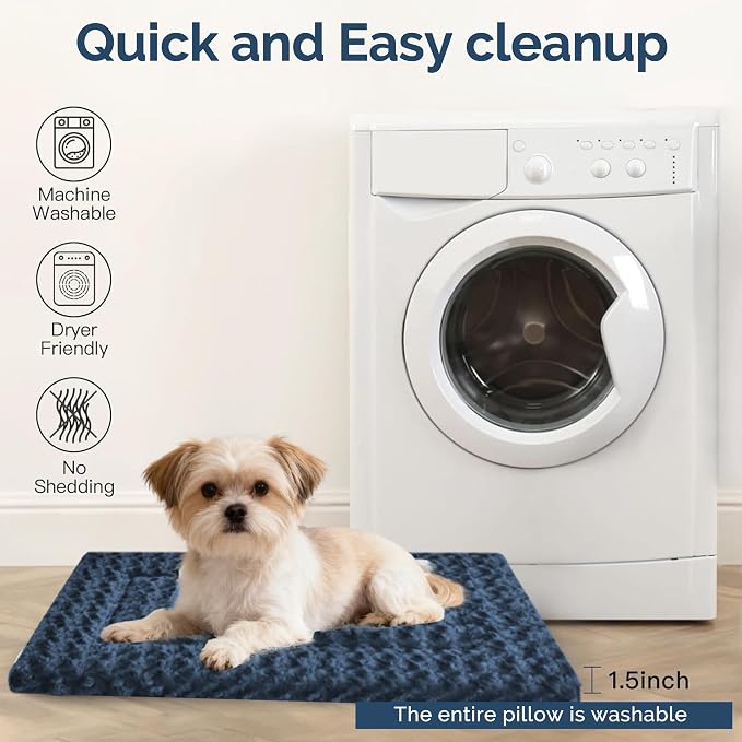 Dog Beds Crate Pad, Dog Bed Mat for Smal Dogs Sleeping, Soft, Durable, Washable & Anti-Slip Crate Pads, Reversible Mat Bed Kennel Mat Cat Bed