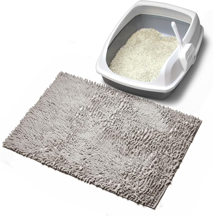 Cat Litter Mat Litter Trapping Mat, 22"x15" Plush Cat Litter Rug Catcher, Easy to Clean, Machine Washable