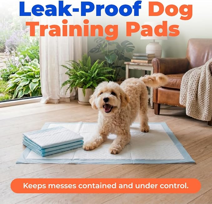 Best Pet Supplies XL (36 x 28 Inches) Puppy Pads 40 Count - Super Absorbent Dog Training Pads, Quick-Dry, Odor Control, Disposable Pee Pads, Leak-Proof Wee Wee Pads for Indoor Dogs – Baby Blue