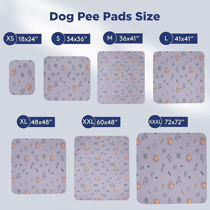 FURTIME Washable Pee Pads for Dogs, Super Absorbent, 2 Pack 18"x24" Purple | Reusable Puppy Pads Pet Training Pads, 100% Waterproof Non-Slip Puppy Pee Pads Whelping Dog Playpen Crate Potty Pads