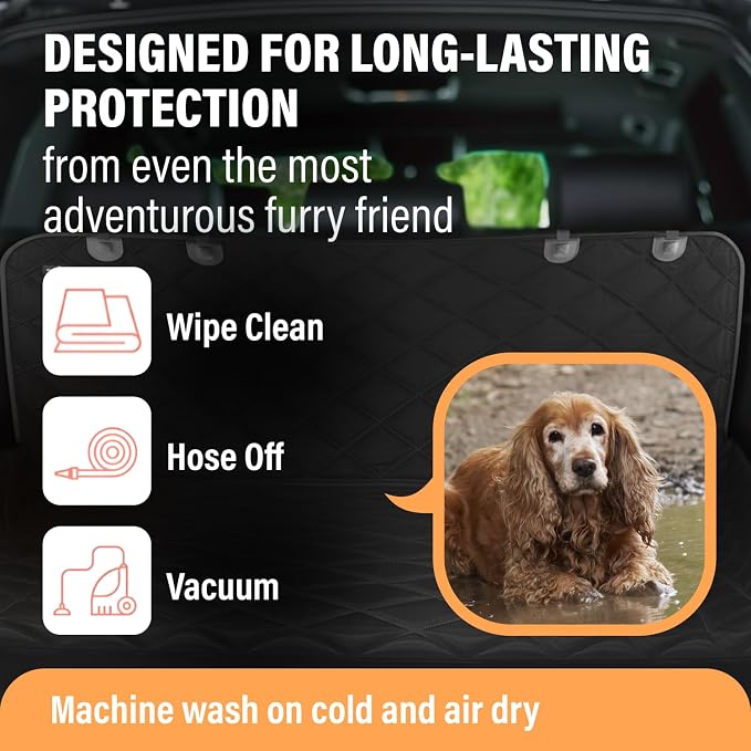 Active Pets Cotton SUV Cargo Liner for Dogs, Durable Non Slip Vehicle Seat Cover, Protects Against Dirt & Fur, Pet Cargo Liner for SUV & Trucks, Large Size Trunk Cover for Dogs Universal Fit - Blue