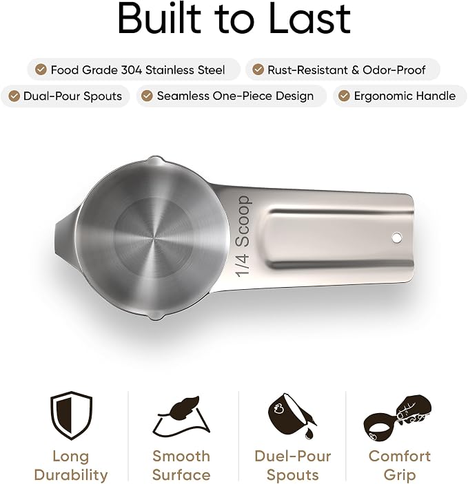 Color Up ¼ Cup Pet Food Scoop – Stainless Steel Dog Food Scoop Cup (4 Tbsp) – Durable, Rust-Resistant Measuring Scoop for Dogs, Cats, Birds & Rabbits – Ideal for Dry Food & Treats